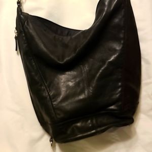 Rolfs Black Leather Crossbody Bag